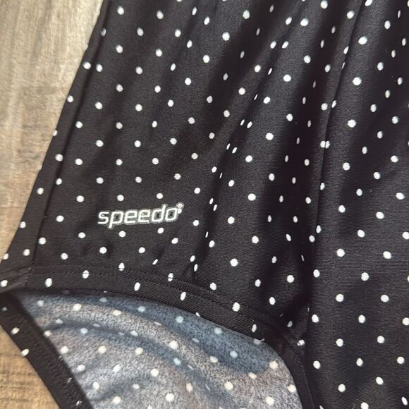 Speedo Polka Dot Swimsuit Halter Neck One Piece Size 14 - Picture 3 of 12